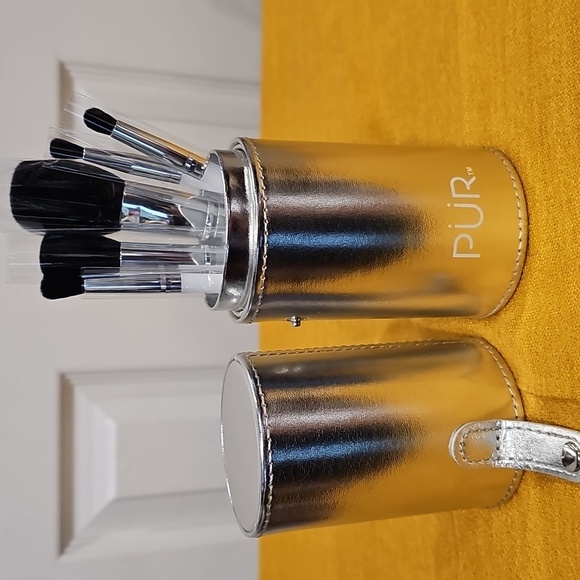 Pur: 5-piece Brush Set with holder(SILVER) NEW W/OUT TAGS - Picture 3 of 3